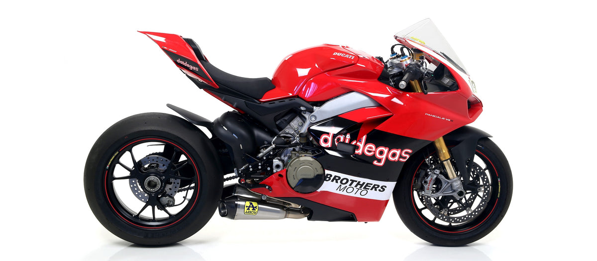 Works Titanium Slipon Exhaust Kit for Ducati Panigale V4 Corsa Garage