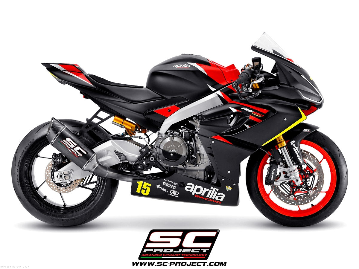 SC Project Aprilia RS660 2020 2 1 Trofeo Full Titanium Exhaust System with SC1 R Muffler